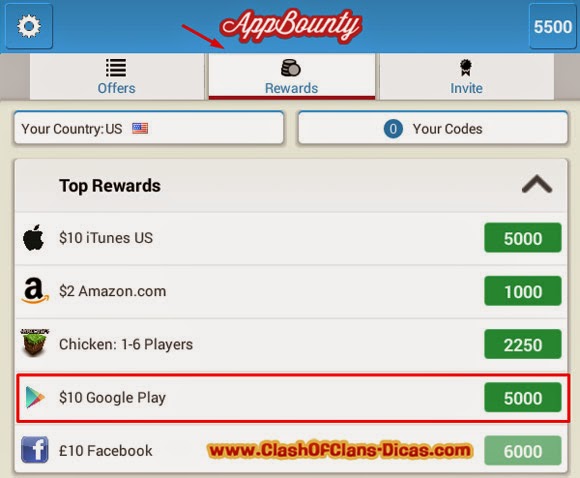 Codigos Appbounty para comprar Gemas