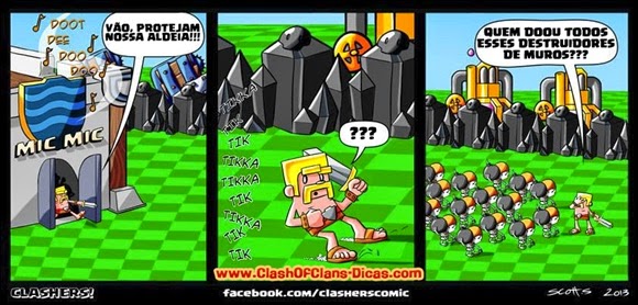 Destruidor de muro castelo do clan - clash humor