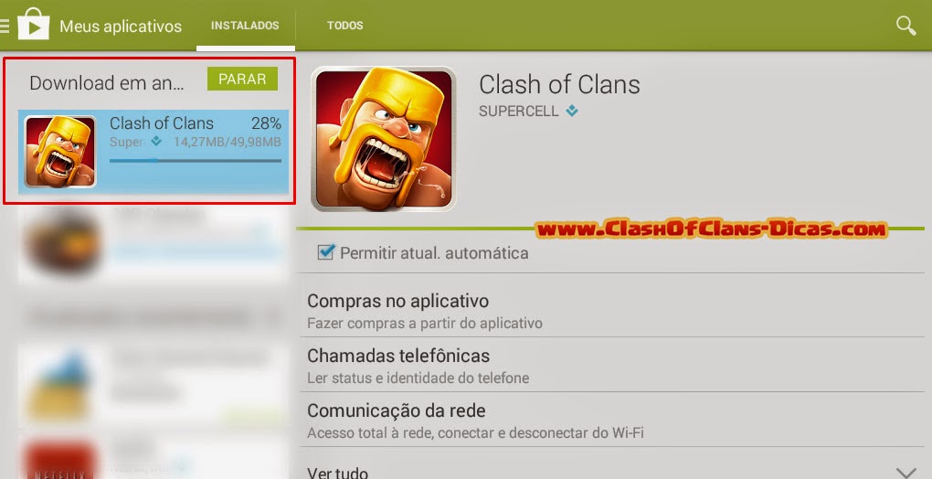 Clash of clans no google play