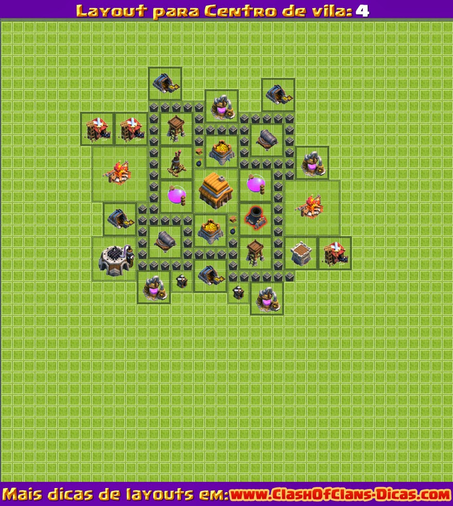 Melhores Layouts Para Clash Of Clans Centro De Vila Nivel 4