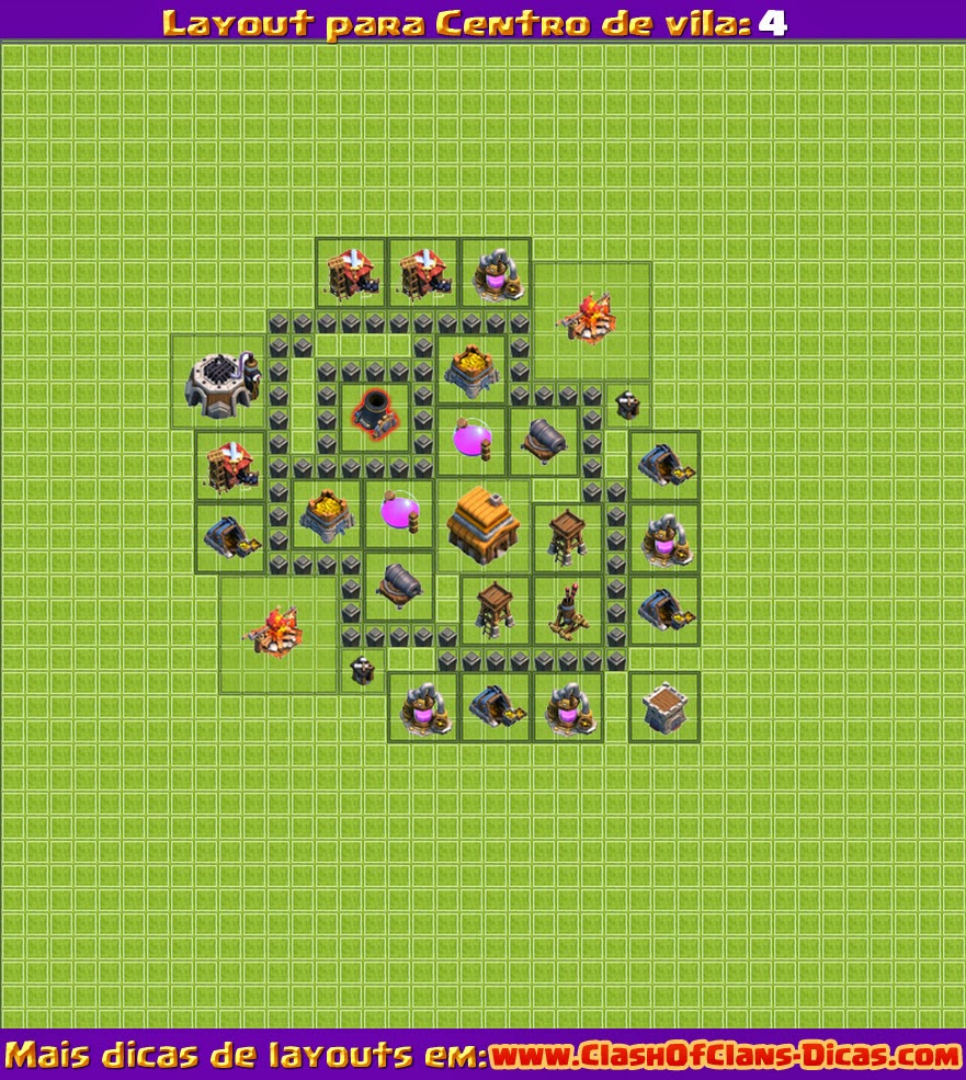 Melhores Layouts Para Clash Of Clans Centro De Vila Nivel 4