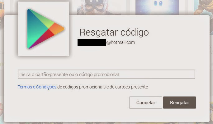 Como resgatar Gift Card Google Play