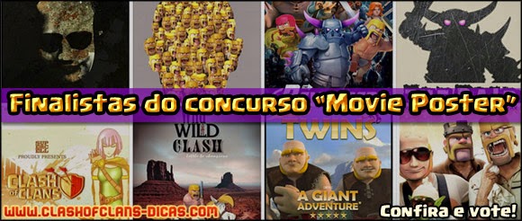 Finalistas do concurso artistico de Clash of Clans