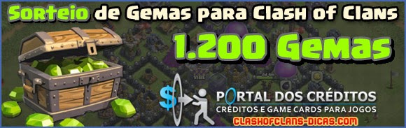 Sorteio de Gemas Grátis para Clash of Clans