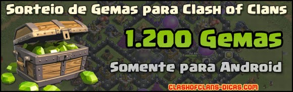 Sorteio Gift Card Google Play - Gemas para Clash of Clans