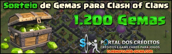 Segundo Sorteio de 1.200 Gemas para Clash of Clans - Android e iOS