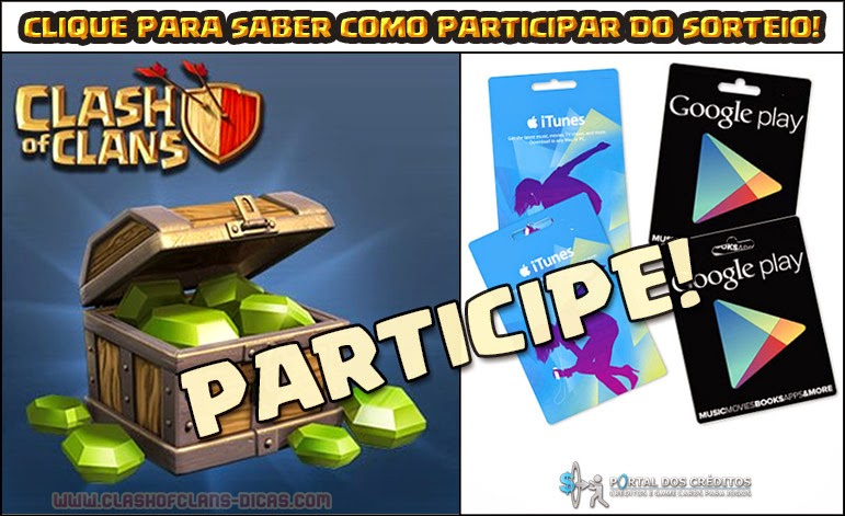 Sorteio de Gemas para Clash of Clans