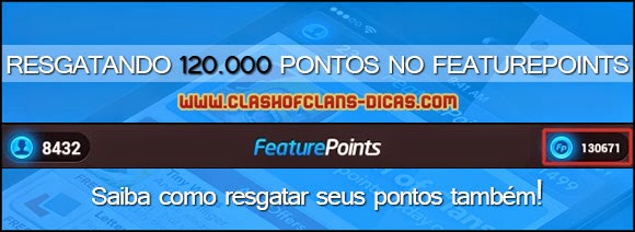 Resgatando 200 Dólares no FeaturePoints (120.000 pontos)