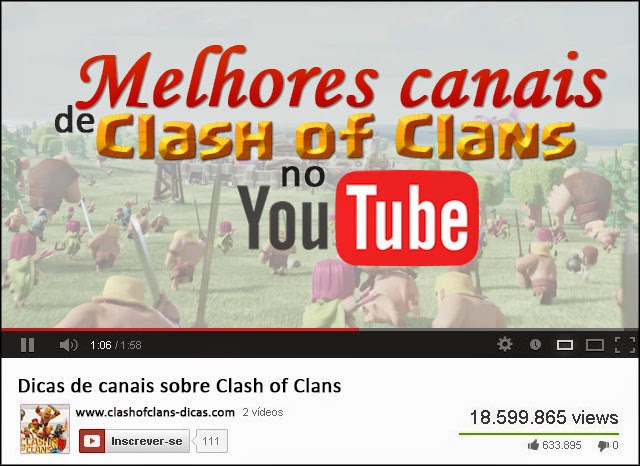 Canais de Clash of Clans no youtube
