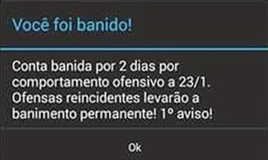 BAN Temporário em clash of clans por palavrão