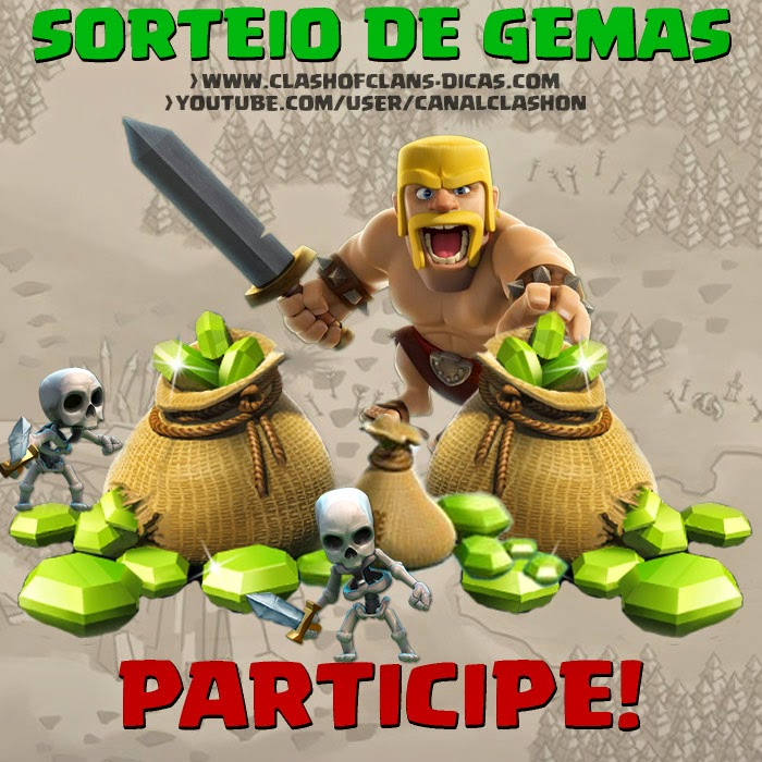 Sorteio de Gemas Grátis em Clash of Clans