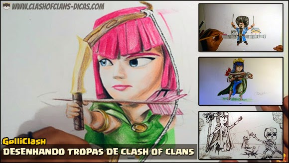 GelliClash Desenhando tropas de Clash of Clans