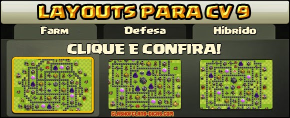 Layouts de Centro de vila 9 - Farm, Defesa, hibrido e armadilhas