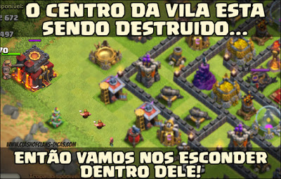 Lógica de Clash of Clans - Centro de vila sendo destruido