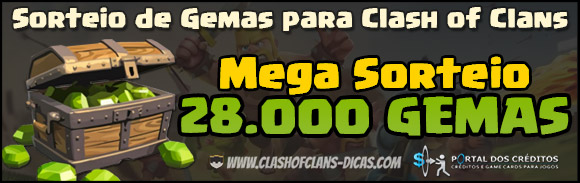 28.000 Gemas Grátis para Clash of Clans