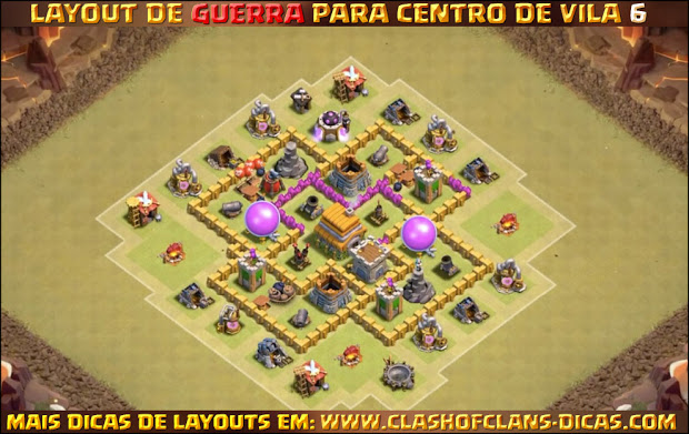 Layout de Centro de Vila 6 para Guerra - Town Hall 6 War Layout