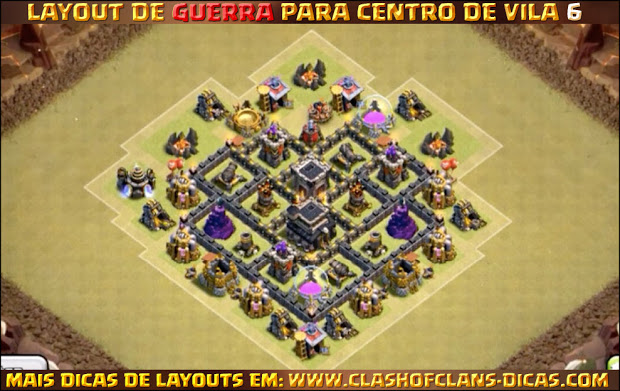 Layout de Centro de Vila 6 para Guerra - Town Hall 6 War Layout