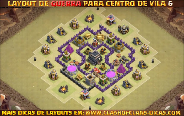 Layout de Centro de Vila 6 para Guerra - Town Hall 6 War Layout