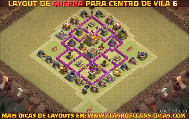 Layout de Centro de Vila 6 para Guerra - Town Hall 6 War Layout