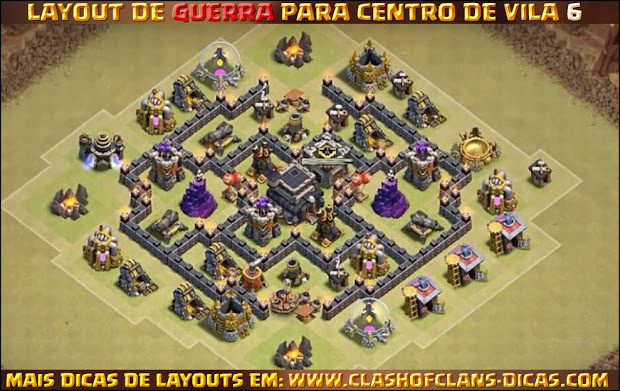 Layout de Centro de Vila 6 para Guerra - Town Hall 6 War Layout