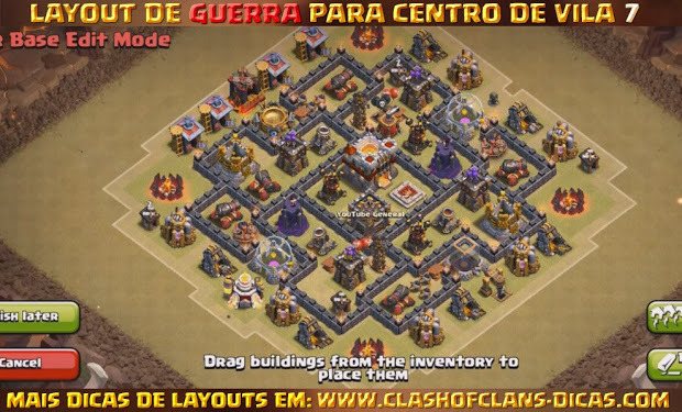 Dicas de Layouts Clash of Clans - TH7 War Base