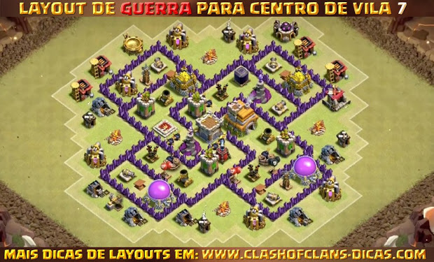 Dicas de Layouts Clash of Clans - TH7 War Base