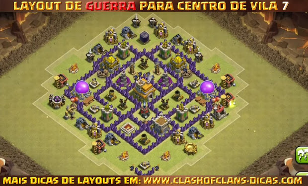 Dicas de Layouts Clash of Clans - TH7 War Base