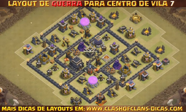 Dicas de Layouts Clash of Clans - TH7 War Base