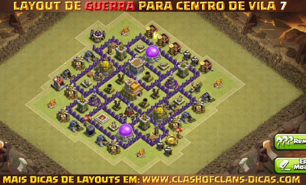 Dicas de Layouts Clash of Clans - TH7 War Base