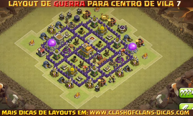 Dicas de Layouts Clash of Clans - TH7 War Base