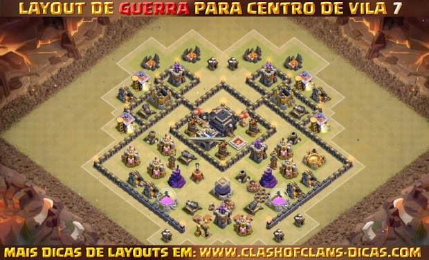 Dicas de Layouts Clash of Clans - TH7 War Base