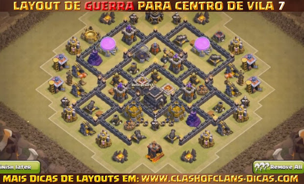 Dicas de Layouts Clash of Clans - TH7 War Base