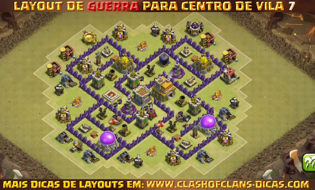 Dicas de Layouts Clash of Clans - TH7 War Base