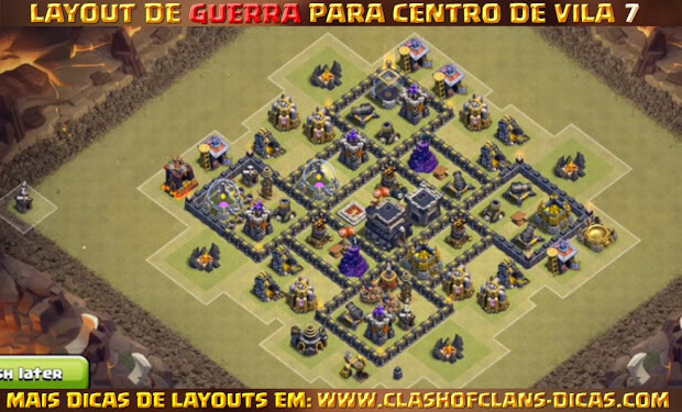 Dicas de Layouts Clash of Clans - TH7 War Base