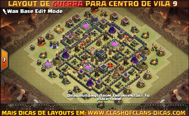 Layouts TH9 War base - With Bomb Tower update