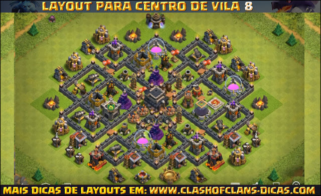 Layout Centro de Vila 8 Clash of Clans - TH8 Update