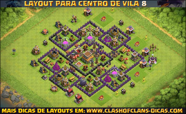 Layout Centro de Vila 8 Clash of Clans - TH8 Update