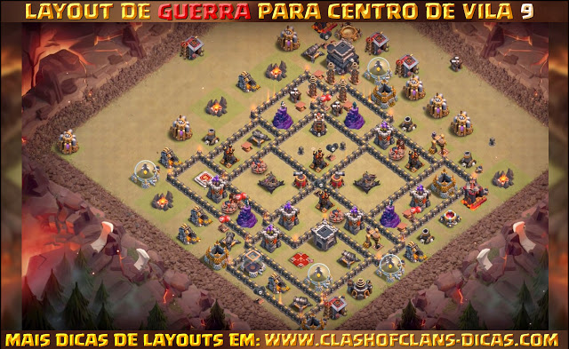 Layouts TH9 War base - With Bomb Tower update