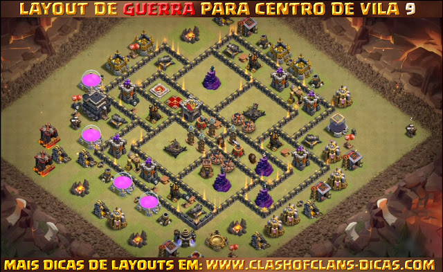 Layouts TH9 War base - With Bomb Tower update