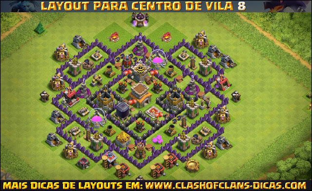 Layout Centro de Vila 8 Clash of Clans - TH8 Update