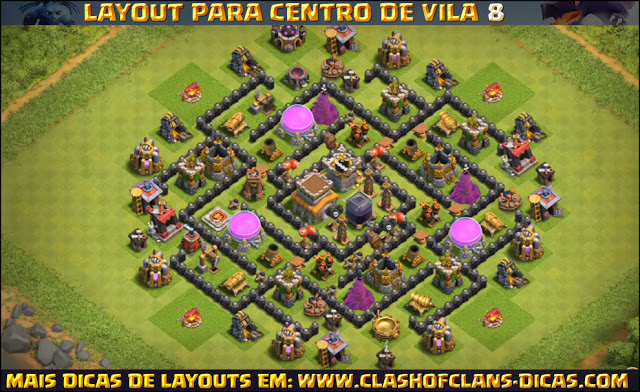 Layout Centro de Vila 8 Clash of Clans - TH8 Update