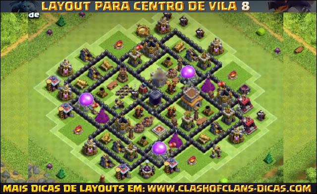 Layout Centro de Vila 8 Clash of Clans - TH8 Update