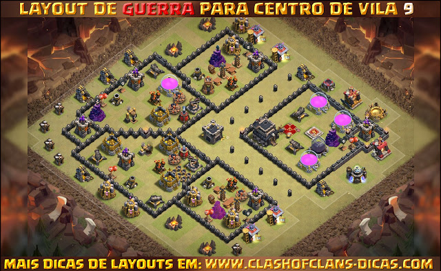 Layouts TH9 War base - With Bomb Tower update