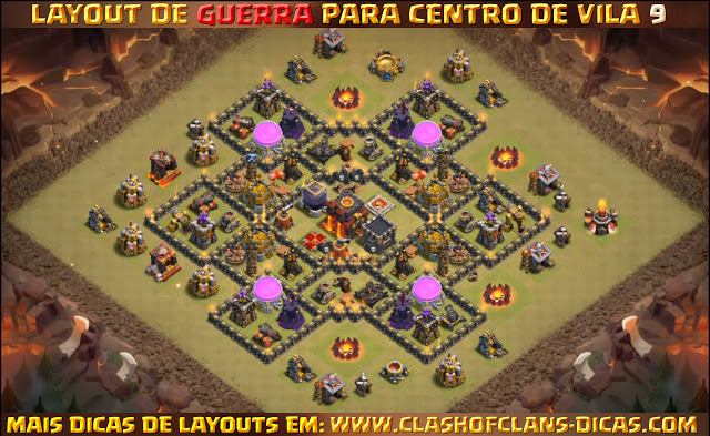 Layouts TH9 War base - With Bomb Tower update