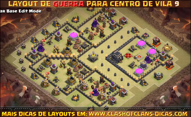 Layouts TH9 War base - With Bomb Tower update