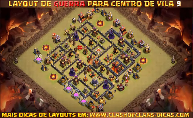 Layouts TH9 War base - With Bomb Tower update