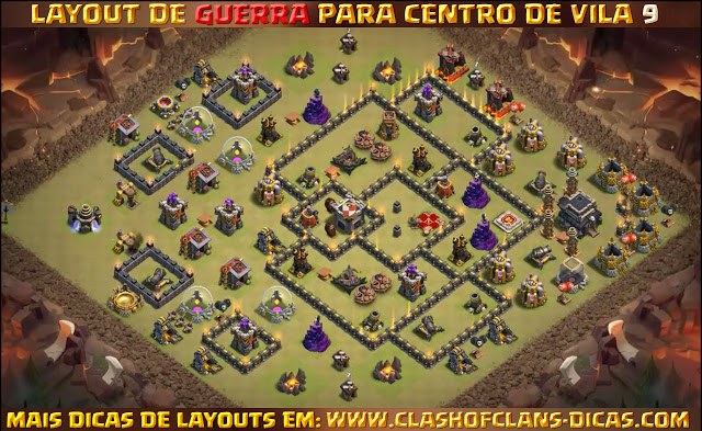 Layouts TH9 War base - With Bomb Tower update