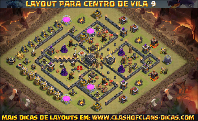 Layouts TH9 War base - With Bomb Tower update