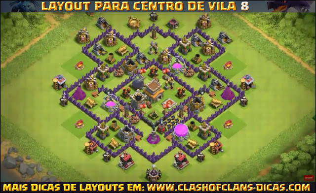 Layout Centro de Vila 8 Clash of Clans - TH8 Update