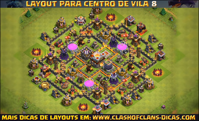 Layout Centro de Vila 8 Clash of Clans - TH8 Update